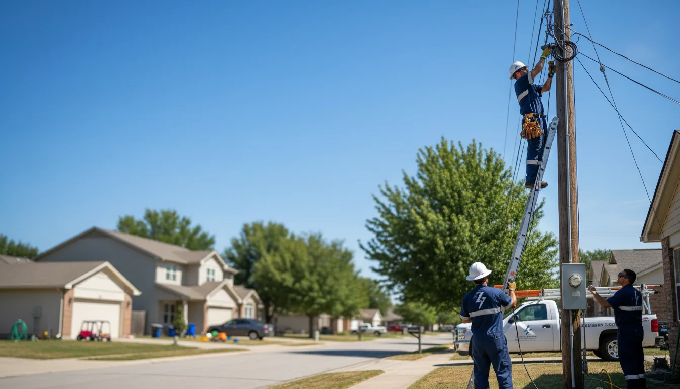 Residential electrician providing installation services in Mereta, TX
